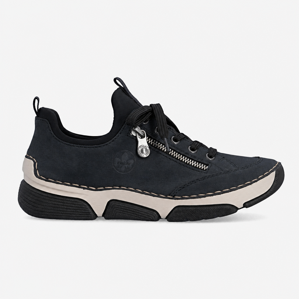 Rieker 45973 Womens Slip-On Trainers Pacific/Black