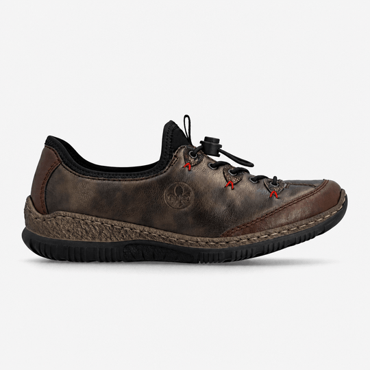 Rieker N3271 Womens Slip-On Shoes Chestnut/Antique/Black