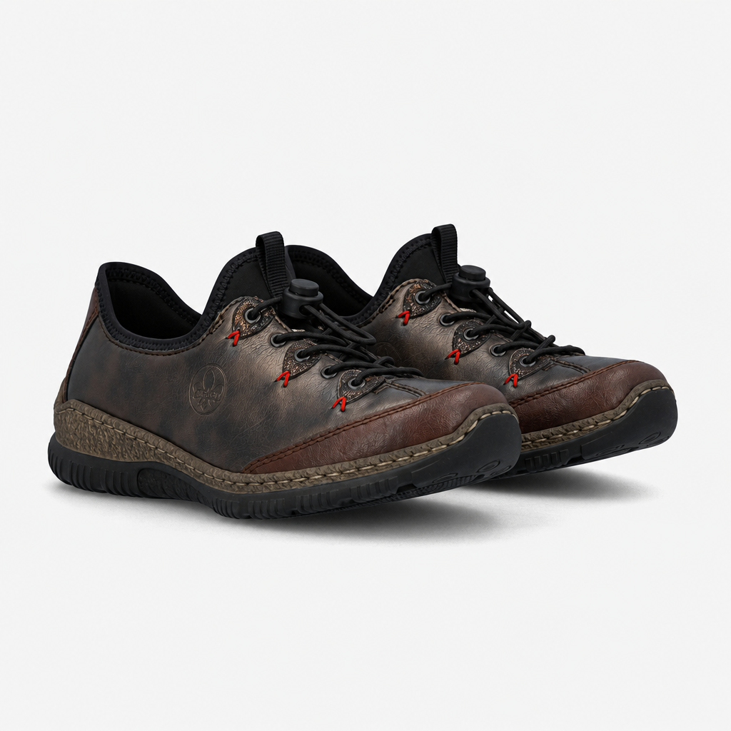 Rieker N3271 Womens Slip-On Trainers Chestnut/Antique/Black