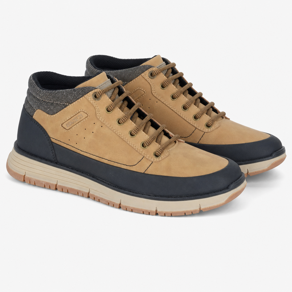 R21 Original FERGUS Mens Ankle Boots Camel/Black