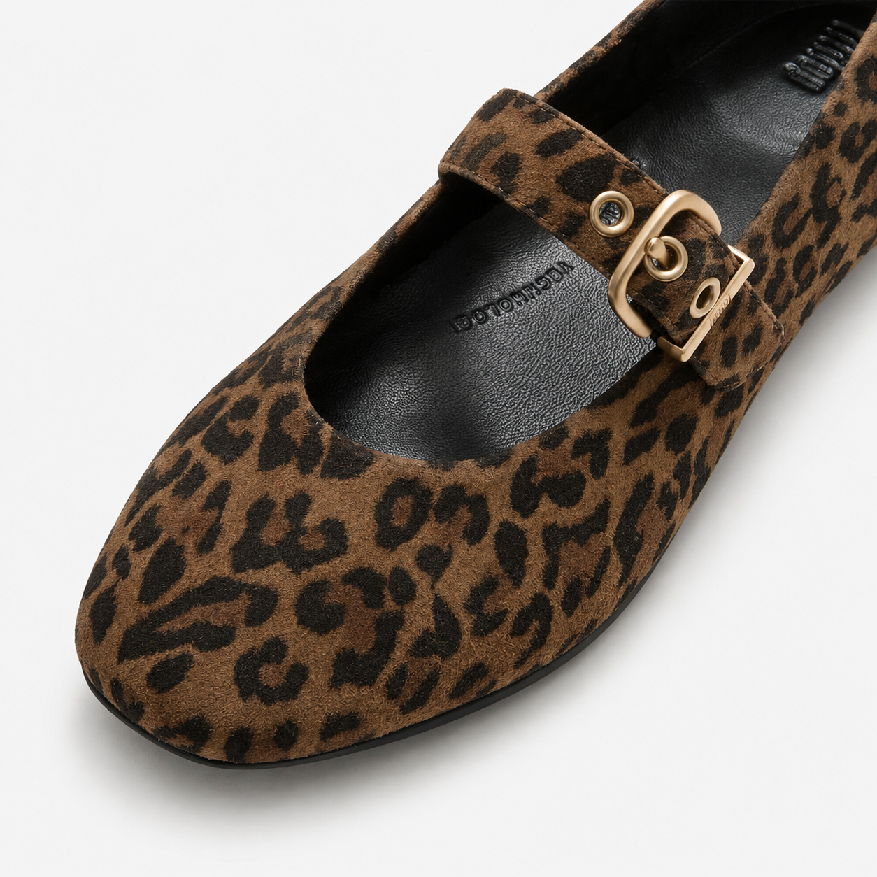 FitFlop DELICATO SUEDE LEOPARD Womens Mary Jane Tan/Black