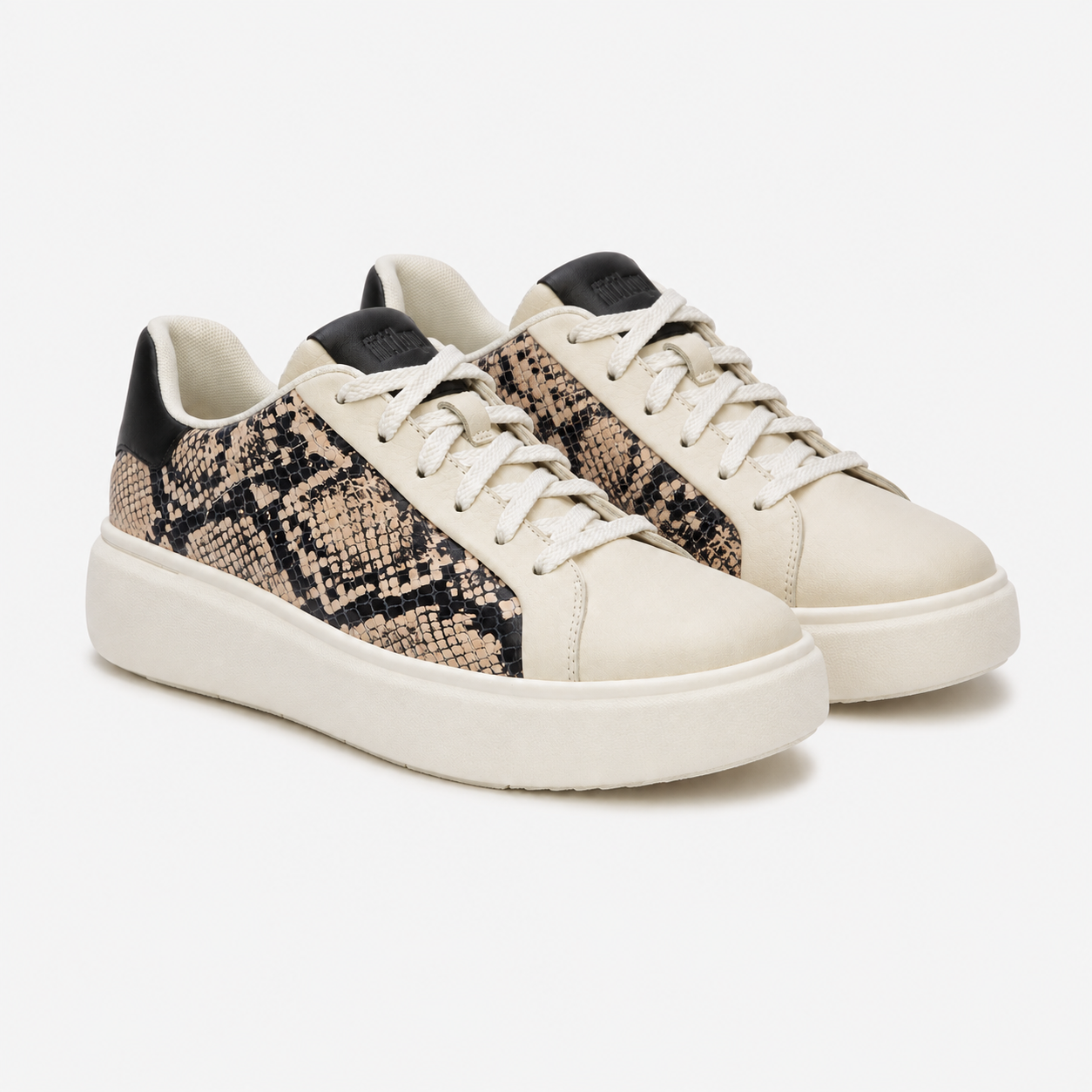 FitFlop RTG SUEDE SNAKE Womens Casual Trainers Hazy Taupe/Black