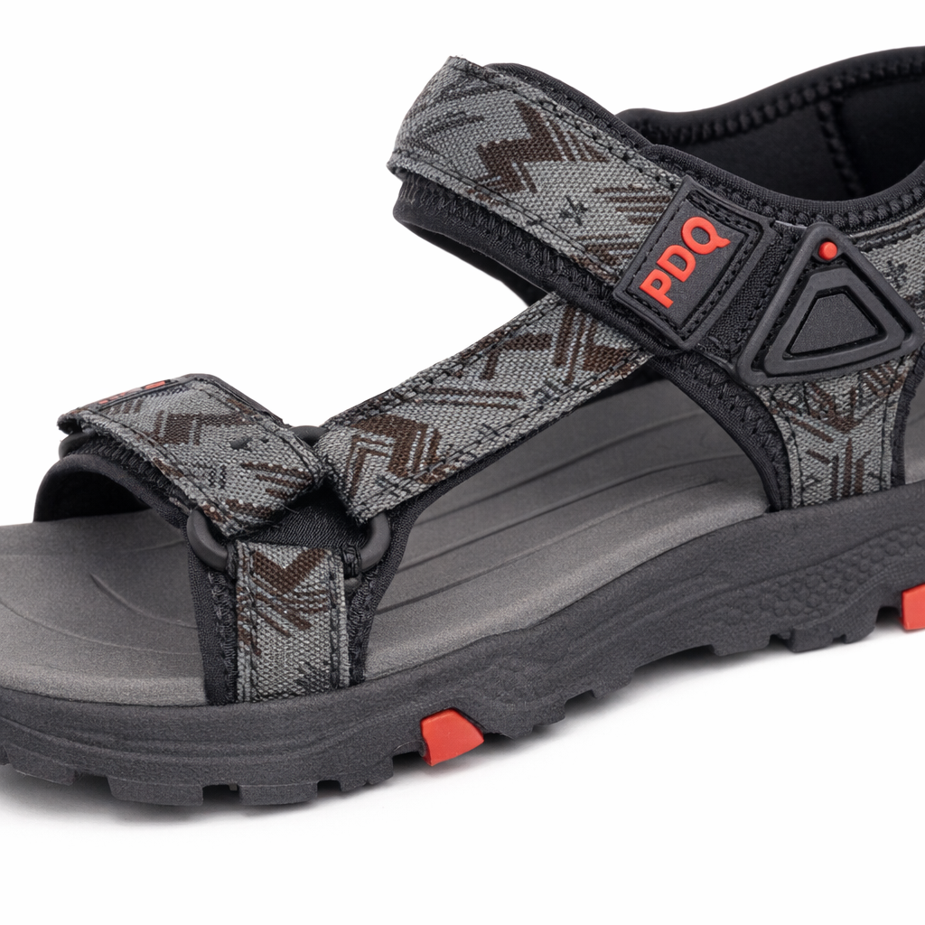PDQ TRENT Mens Hiking & Trail Sandals Grey/Black