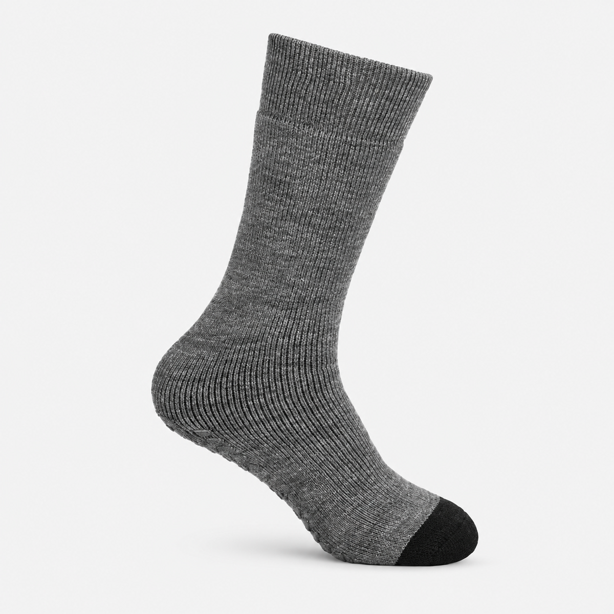 Totes Toasties THERMAL BRUSHED ORIGINAL SLIPPER SOCKS (TWIN PACK) Mens Thermal Socks Grey / Black Stripe