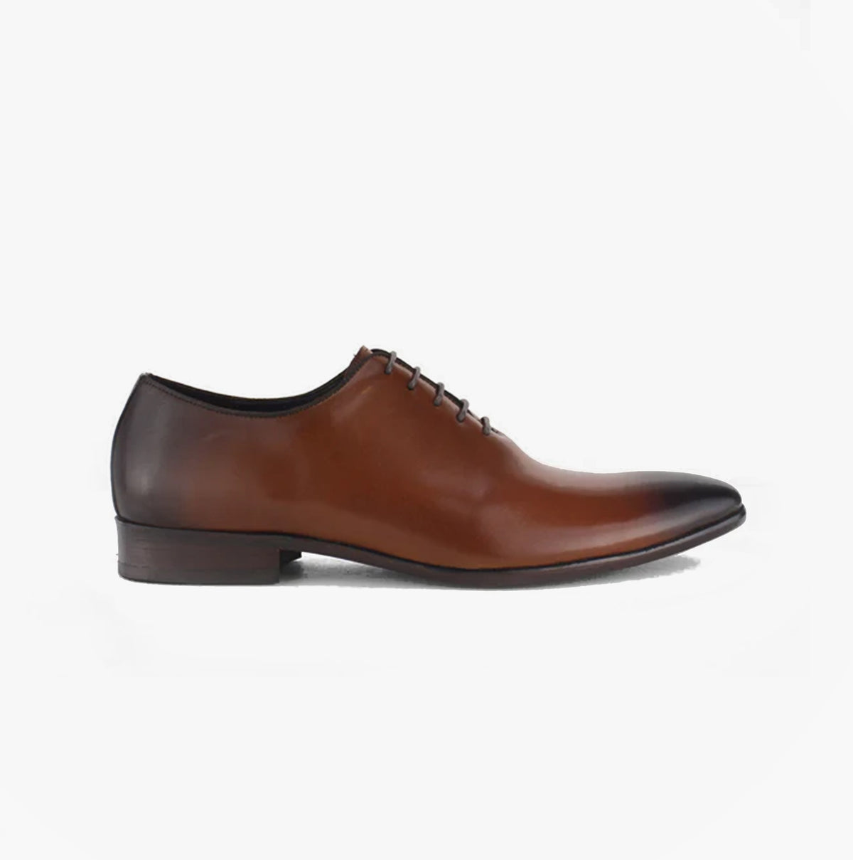 MASHAM Mens Leather Plain Toe Oxford Shoes Tan