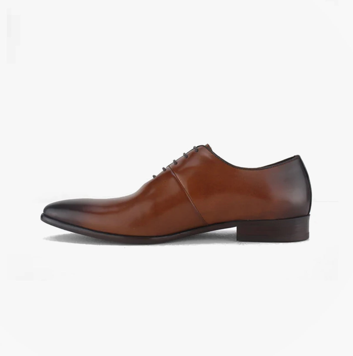 MASHAM Mens Leather Plain Toe Oxford Shoes Tan