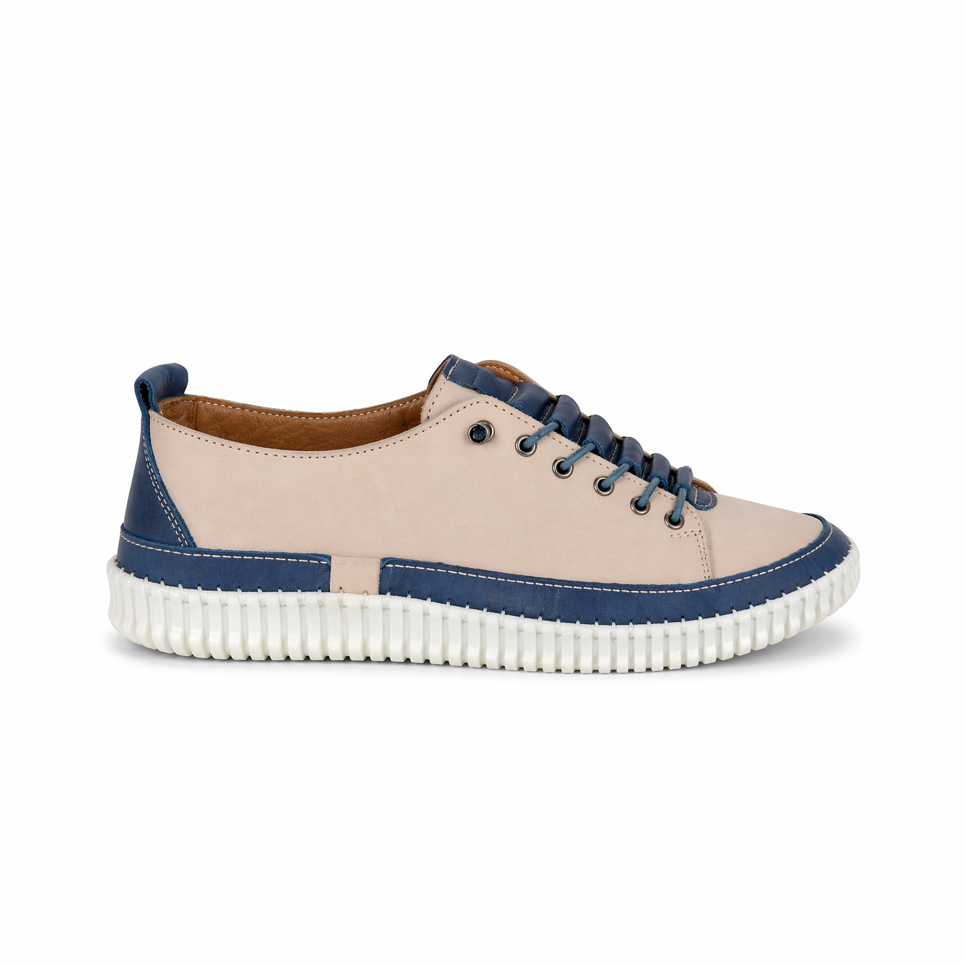 Mod Comfys KATIE Womens Casual Shoes Beige/Blue