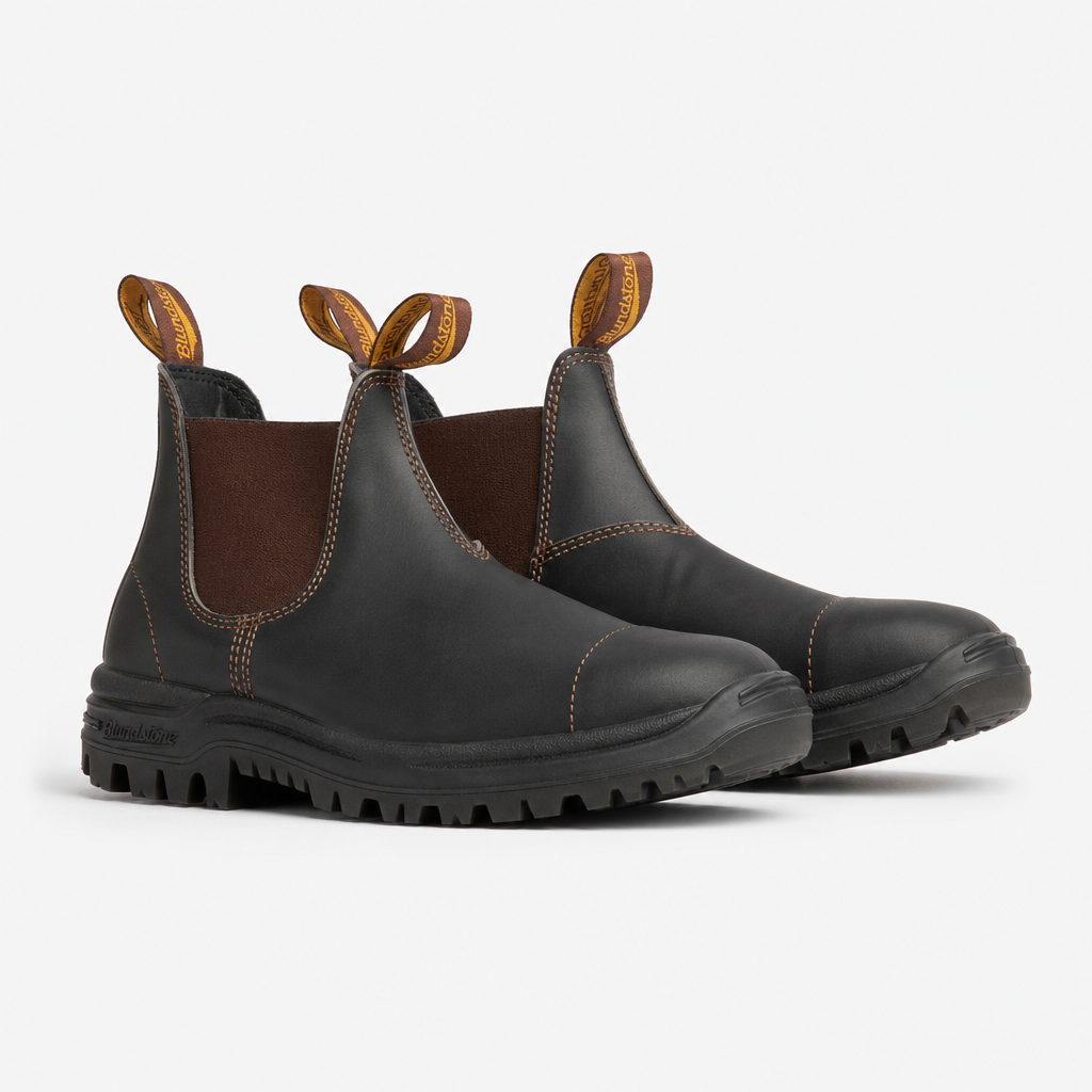 Blundstone 192 Unisex Leather Dealer Safety Boots Stout Brown