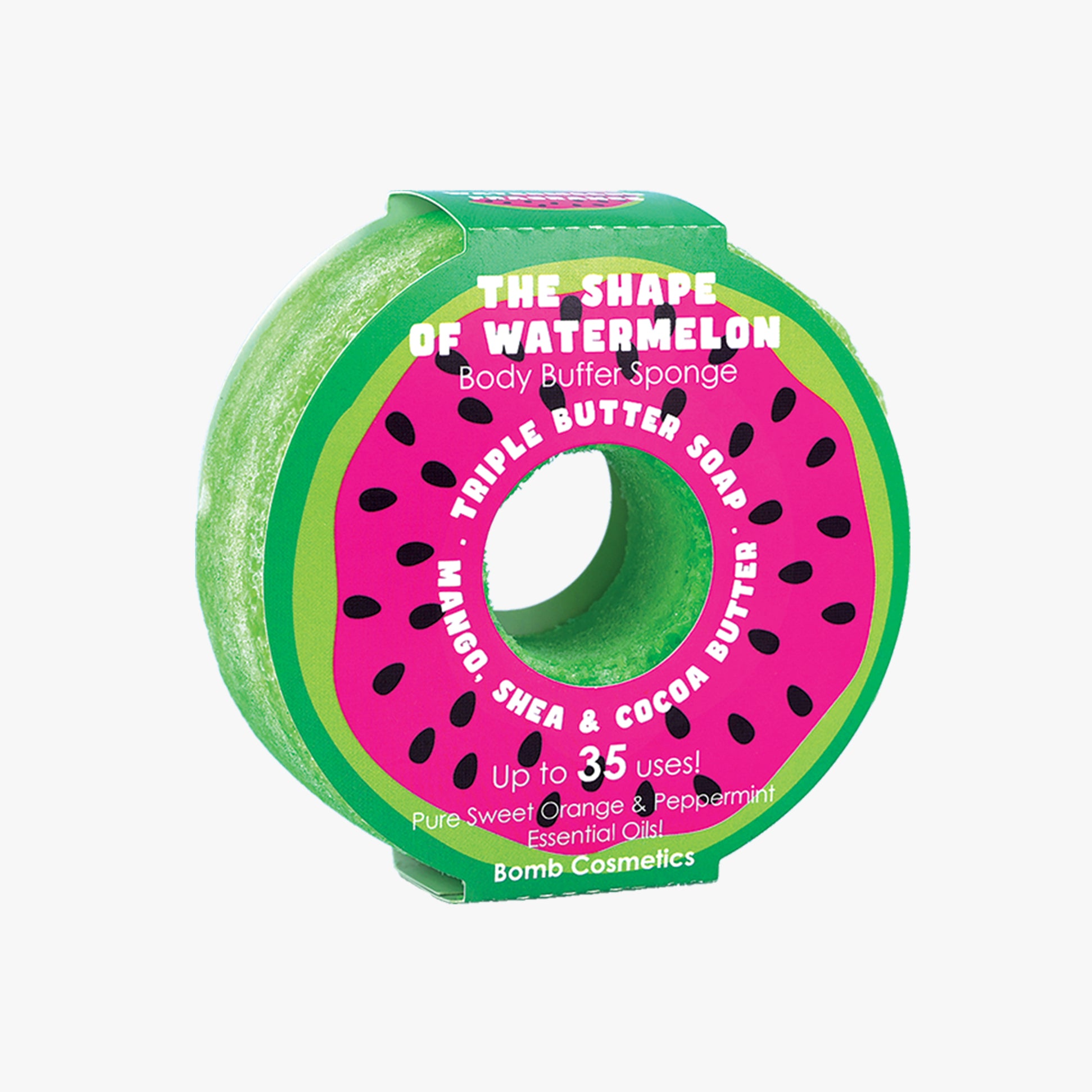 Bomb Cosmetics The Shape Of Watermelon Body Buffer Soap Shower Sponge