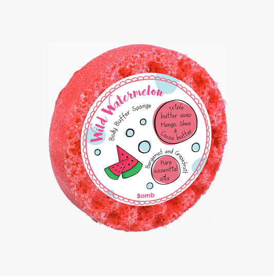 Bomb Cosmetics Wild Watermelon Body Buffer Soap Shower Sponge