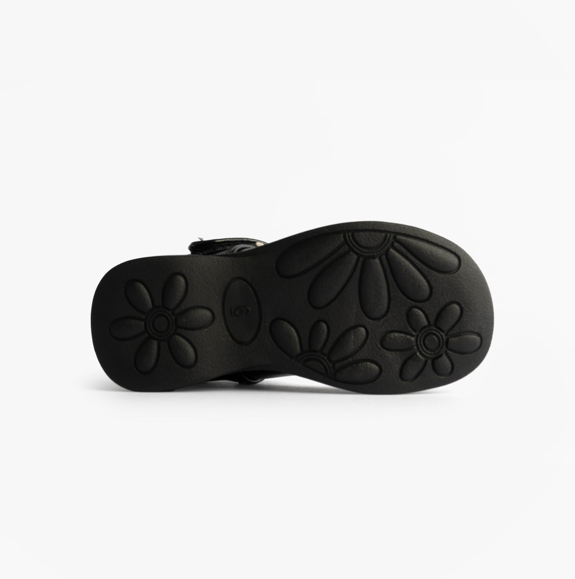 Boulevard Girls Touch Fasten T-Bar School Shoes Black Matt