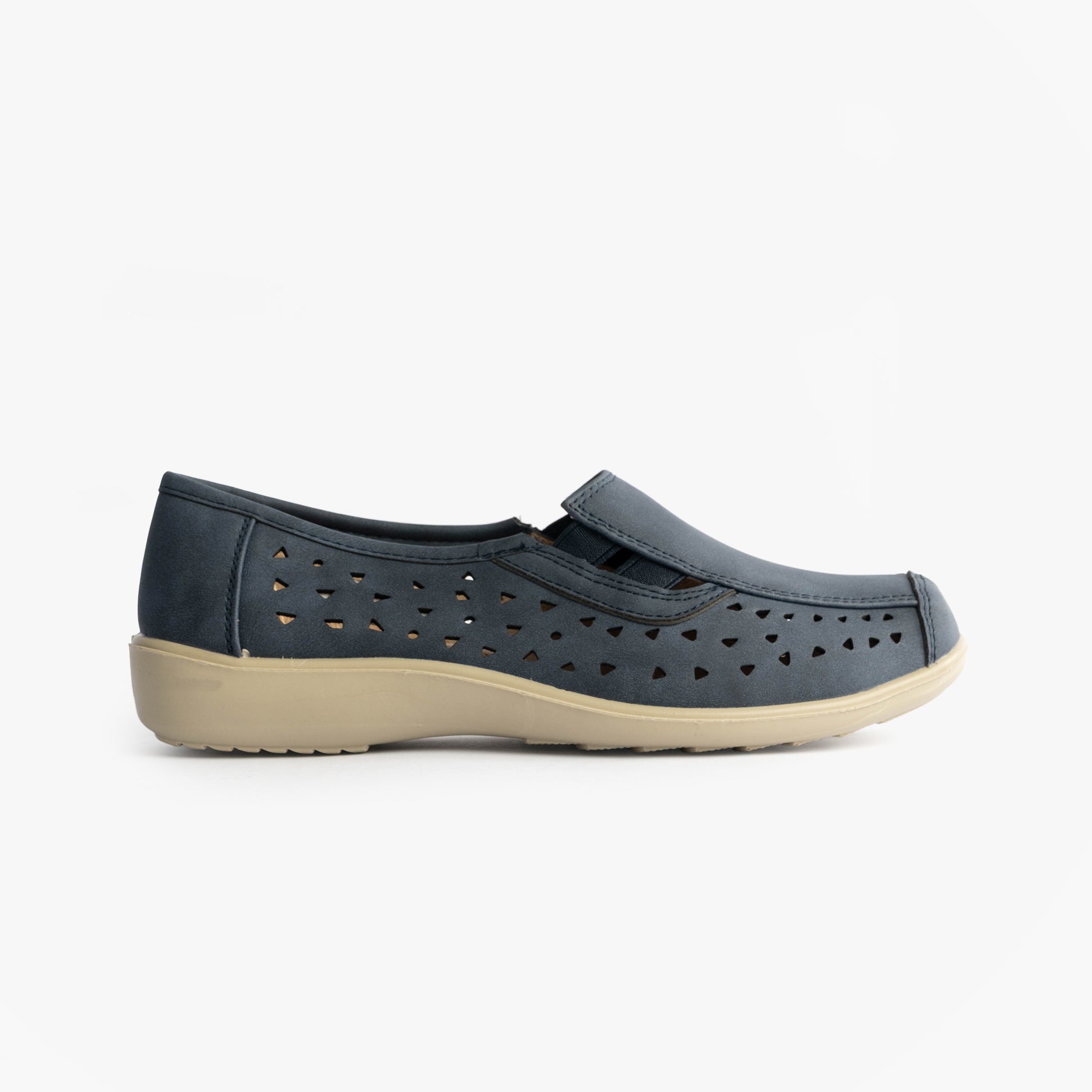 Boulevard MARSHA Womens Cut-Out Slip-On Shoes Navy Blue