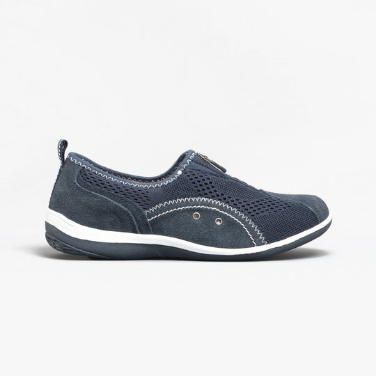 Boulevard KIMBERLEY Womens Centre Zip Mesh Leisure Shoes Navy
