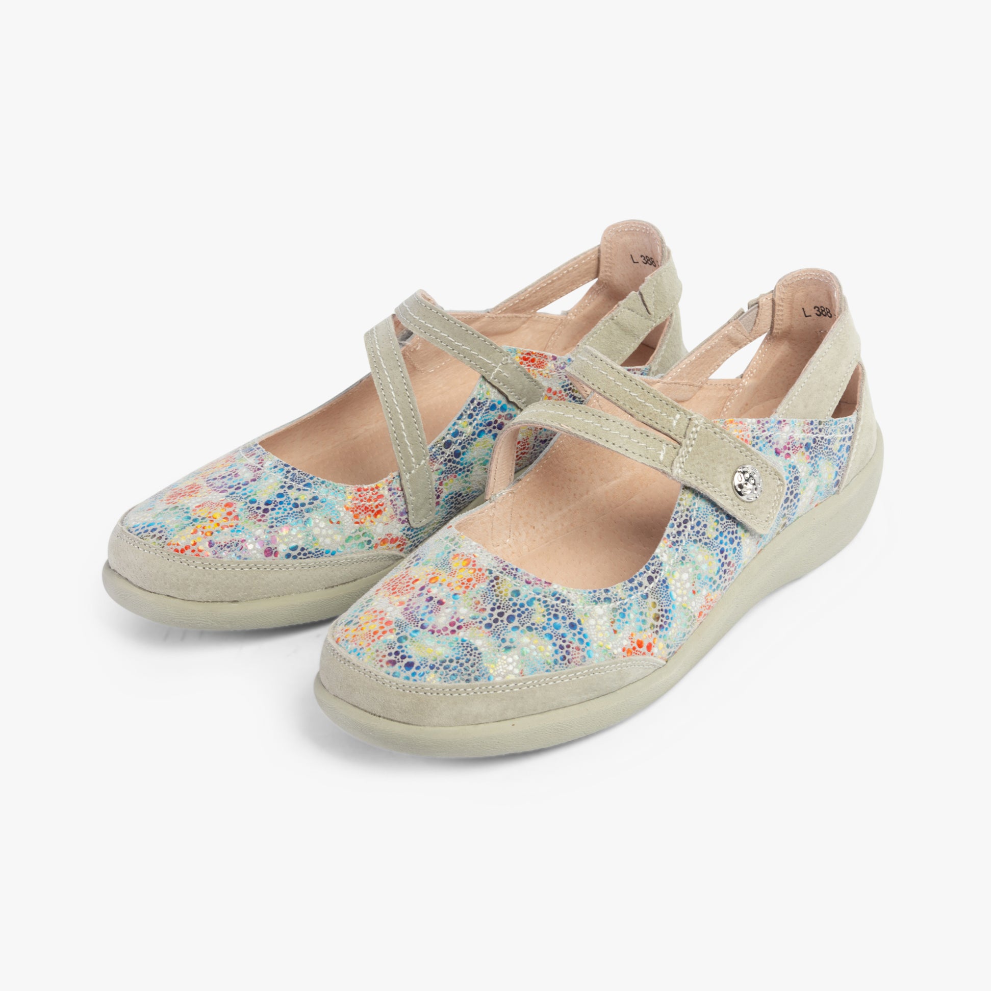 Boulevard L388F Womens Leather Mary Jane Shoes Grey