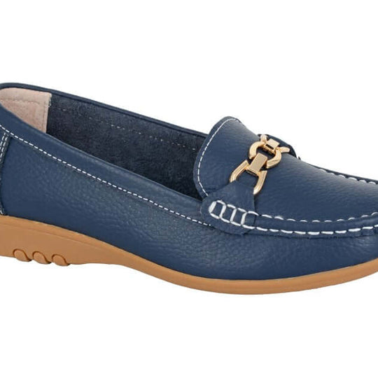 Boulevard Ladies Loafers Navy Blue