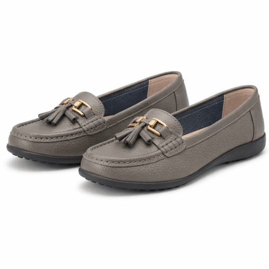 Boulevard Ladies Loafers Pewter Metallic