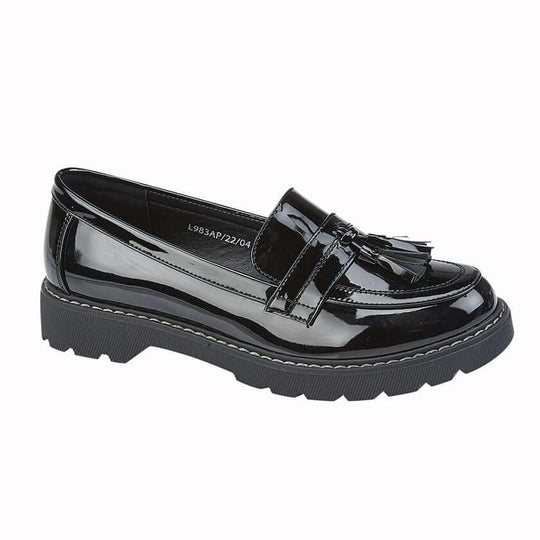 Boulevard Womens Loafers Patent Black