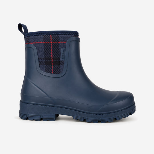Mud Dogs BROOKE Womens Ankle Neoprene Wellies Blue Check