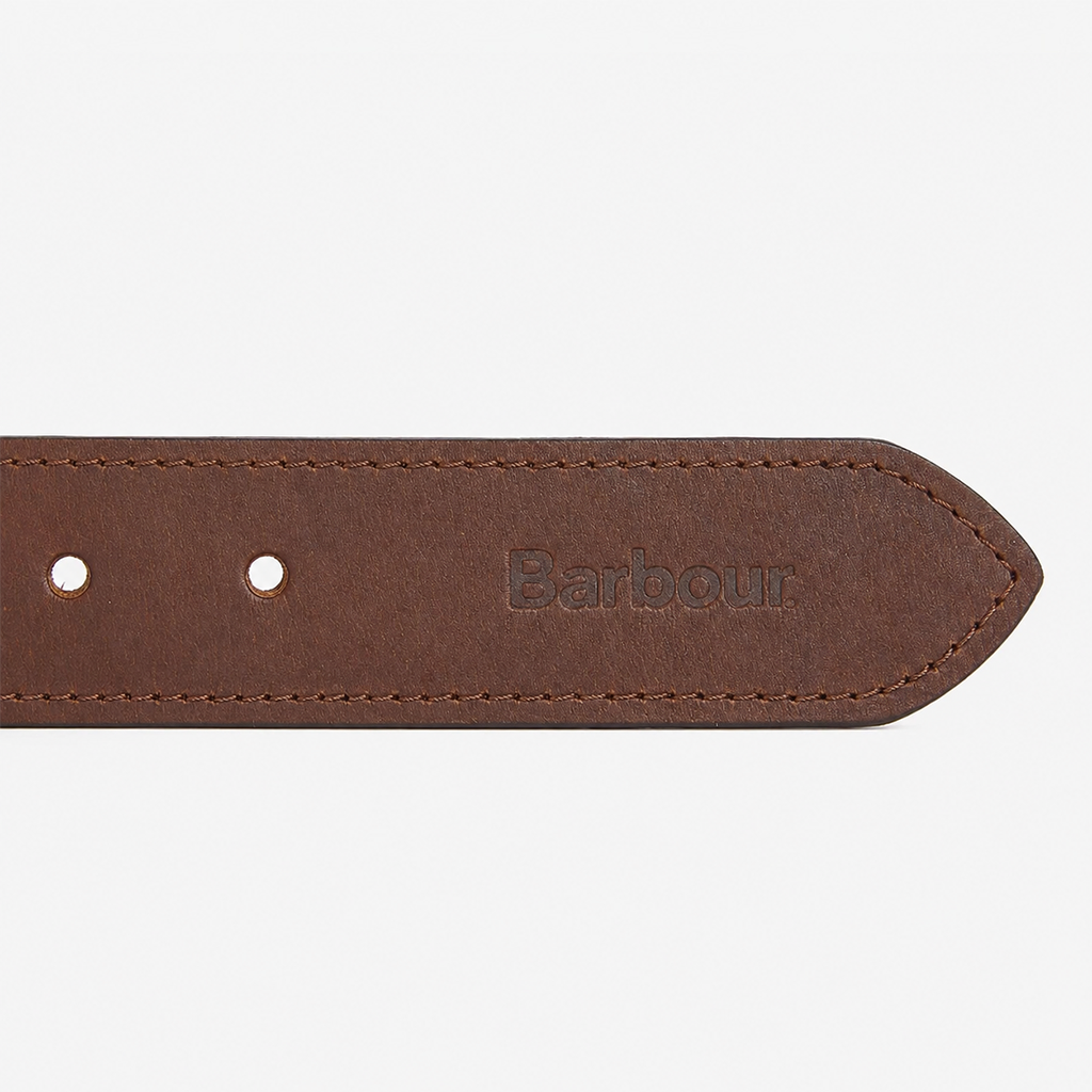 Barbour REVERSIBLE TARTAN LEATHER Mens Belt Classic Tartan/Brown