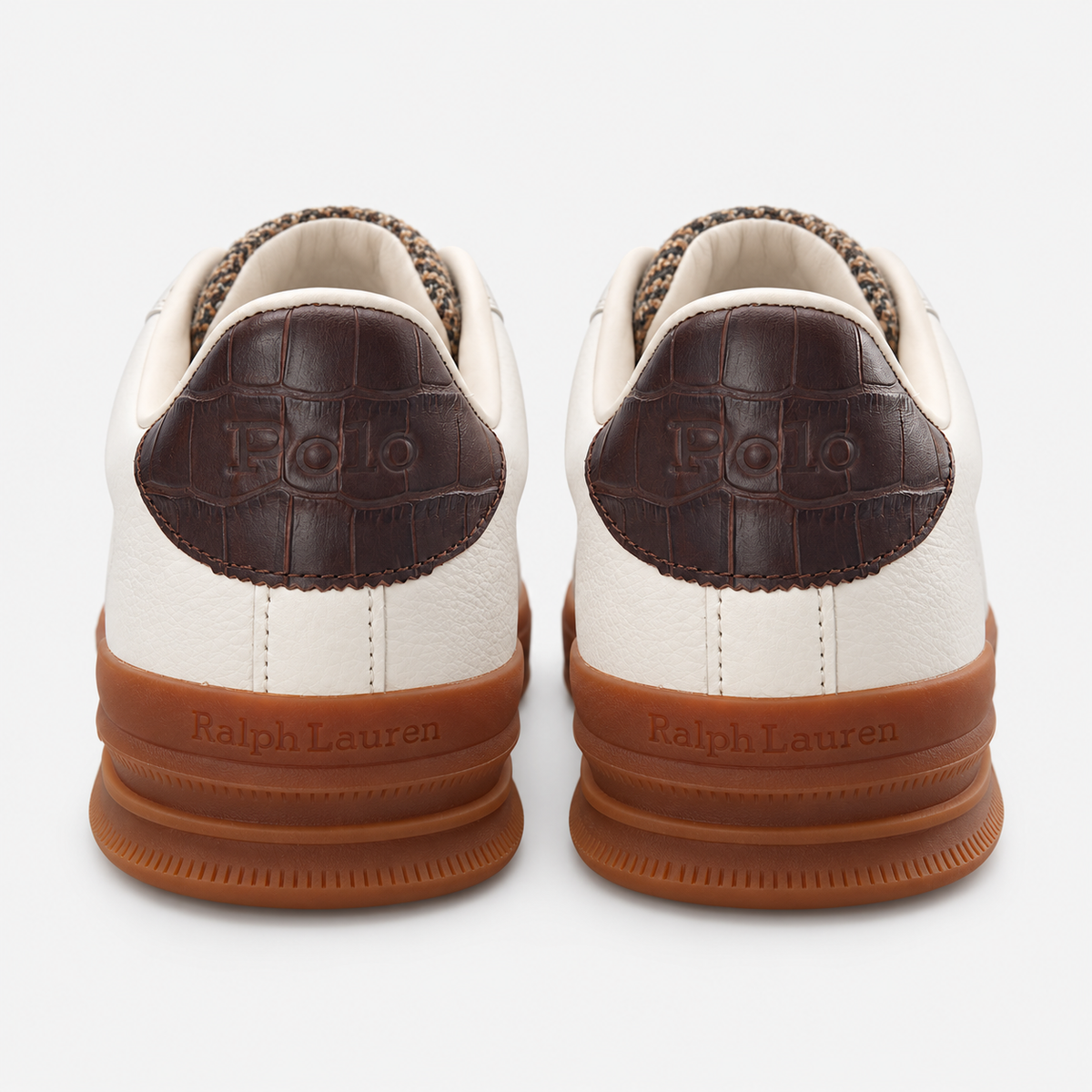 Polo Ralph Lauren HRT CRT III Mens Smart Trainers Deckwash White/Brown Multi
