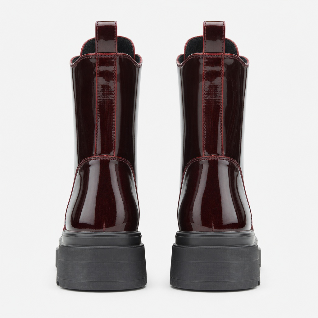 Heavenly Feet KRISSY2 Womens Ankle Boots Black/Burgundy Patent
