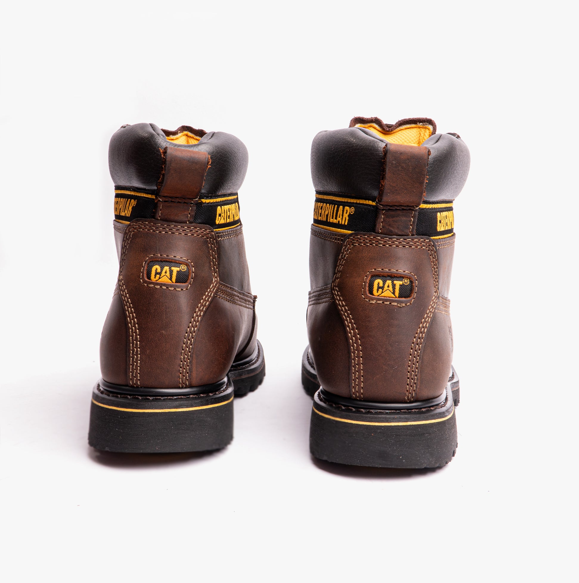 CAT HOLTON SB Mens Leather Safety Boots Brown