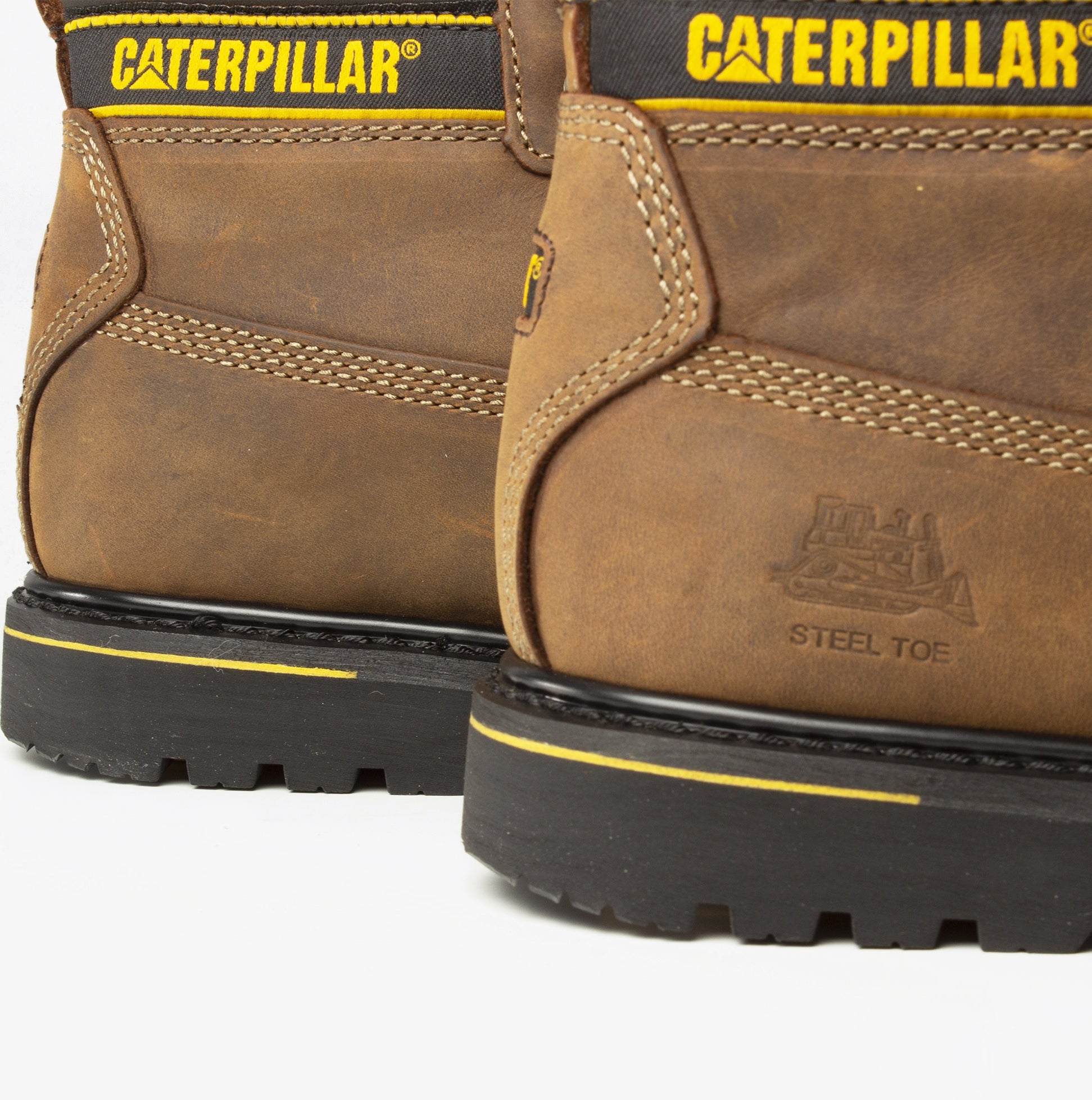 CAT HOLTON S3 Mens Leather Safety Boots Brown