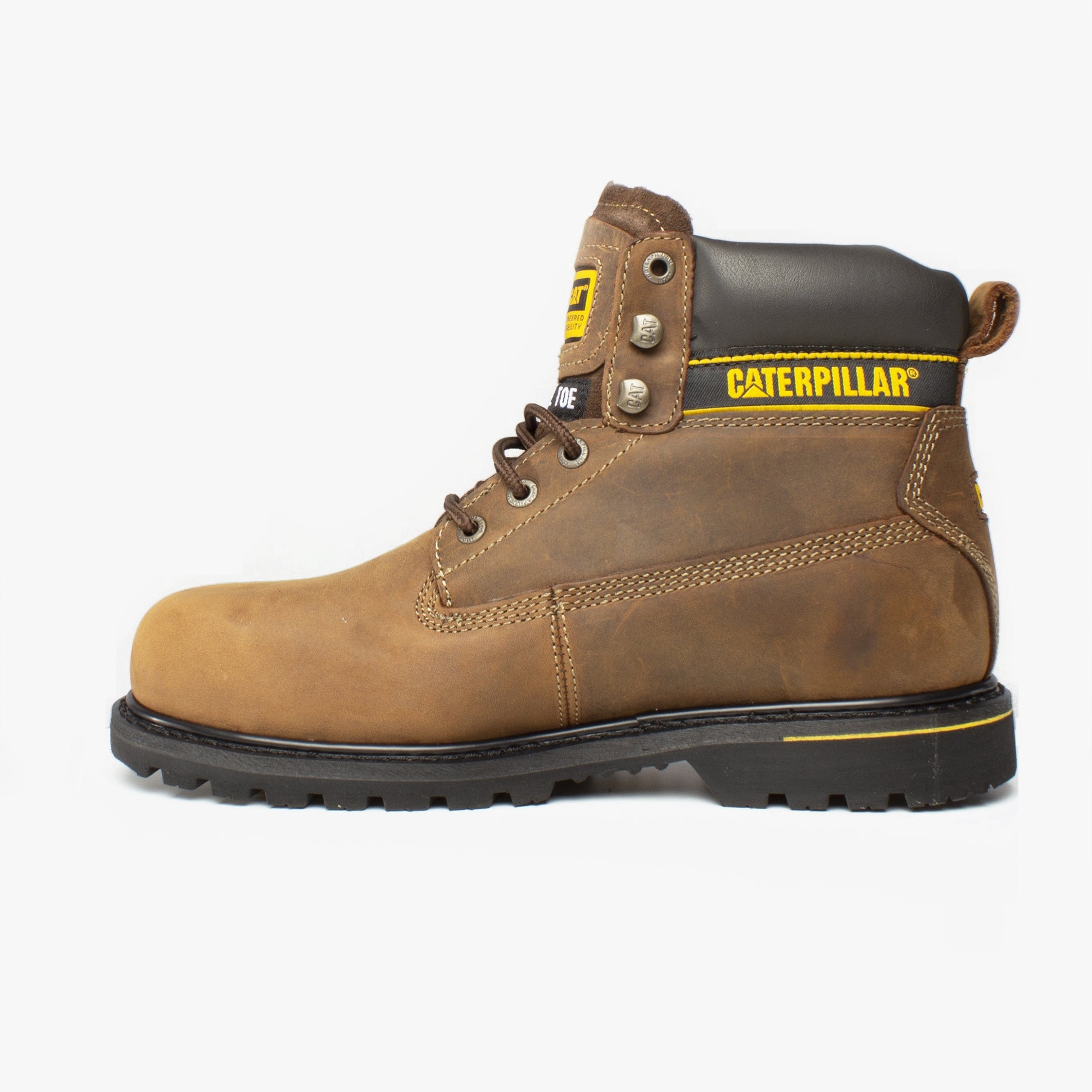 CAT HOLTON S3 Mens Leather Safety Boots Brown
