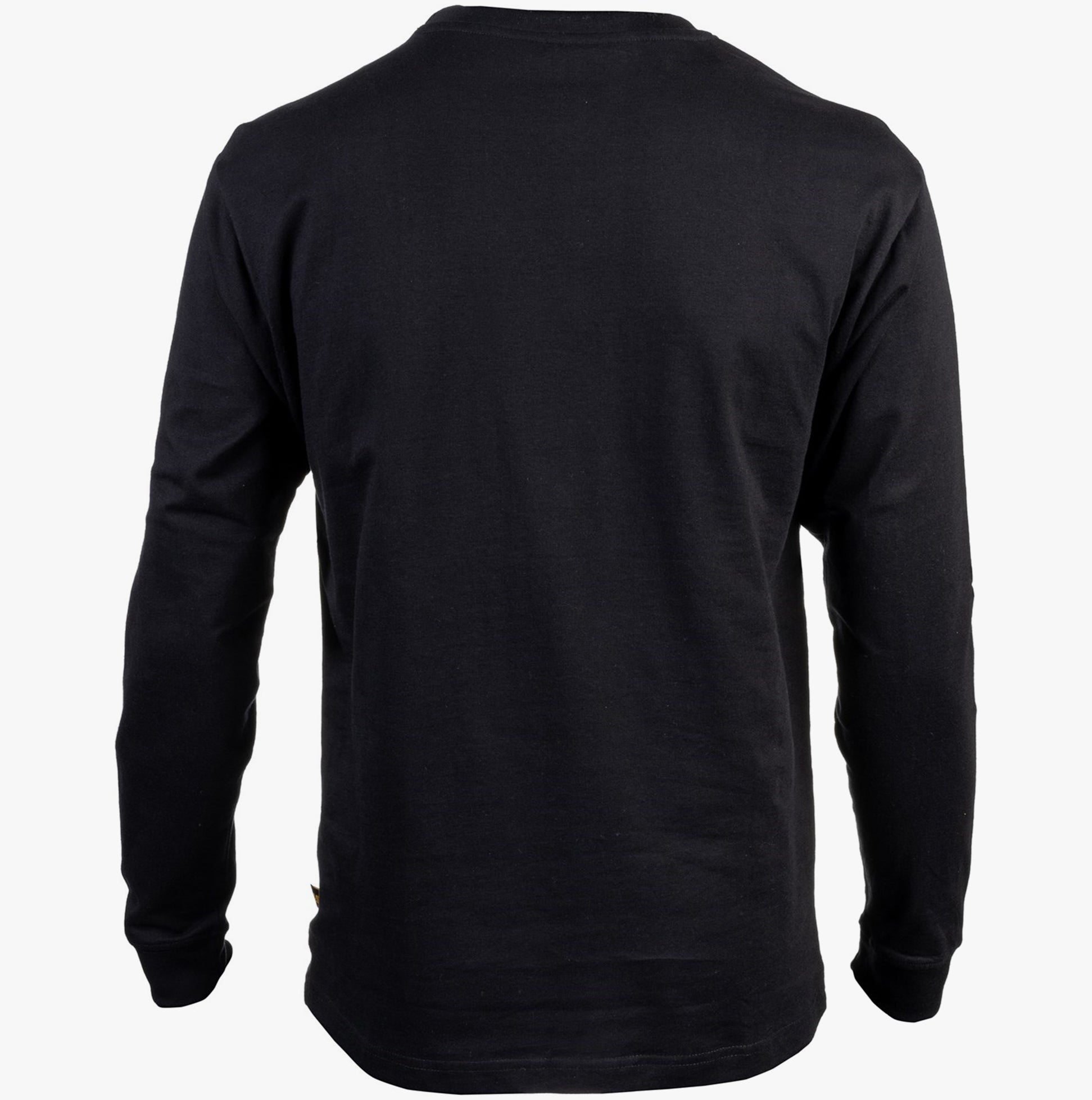 CAT TRADEMARK BANNER Mens Cotton Long Sleeve T-Shirt Black