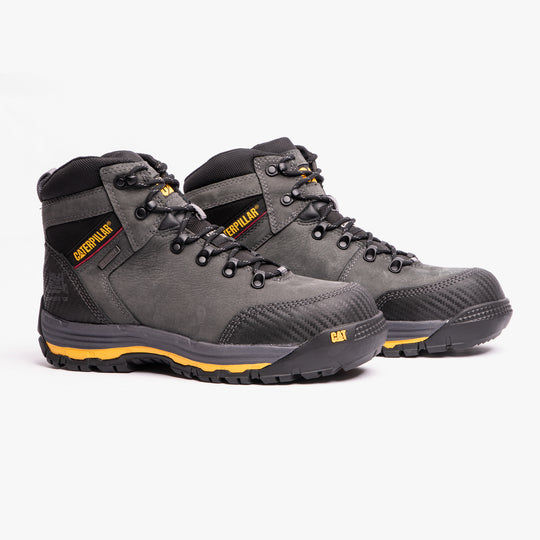 CAT MUNISING Mens Waterproof Composite Toe Safety Boots Grey
