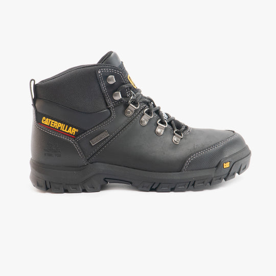 CAT FRAMEWORK Mens Waterproof Leather Safety Boots Black