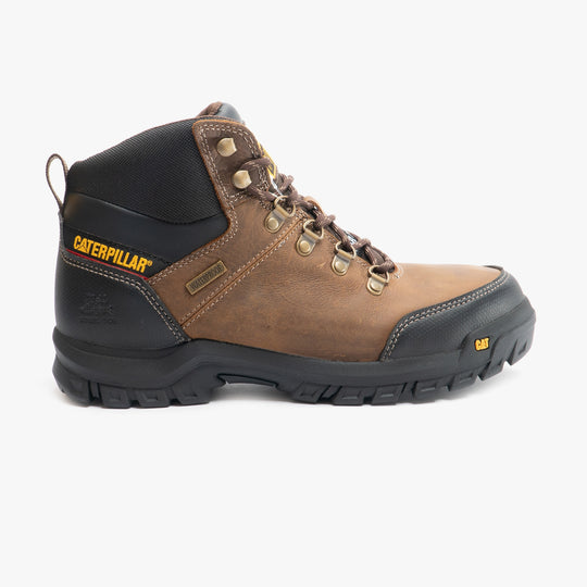 CAT FRAMEWORK Mens Waterproof Leather Safety Boots Brown