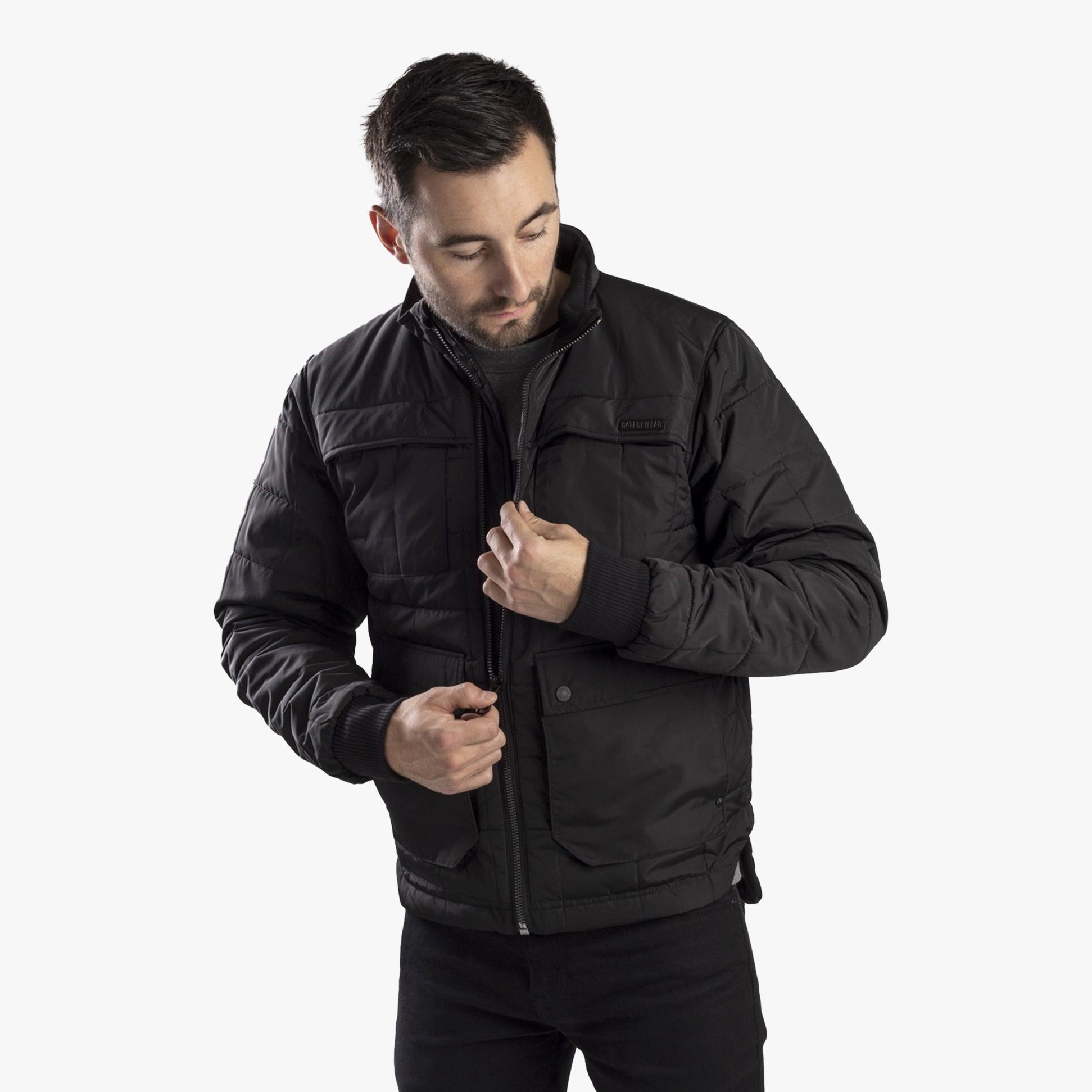 CAT TERRAIN Mens Polyester Full Zip Jacket Black