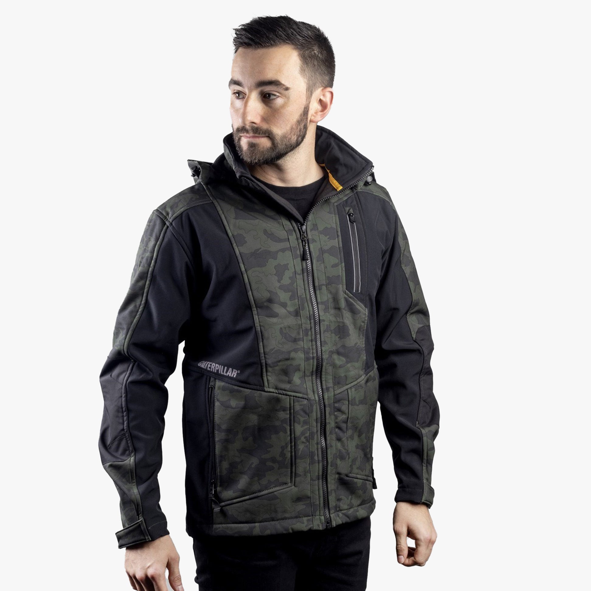 CAT MERCURY SOFT SHELL Mens Hooded Jacket Multicoloured