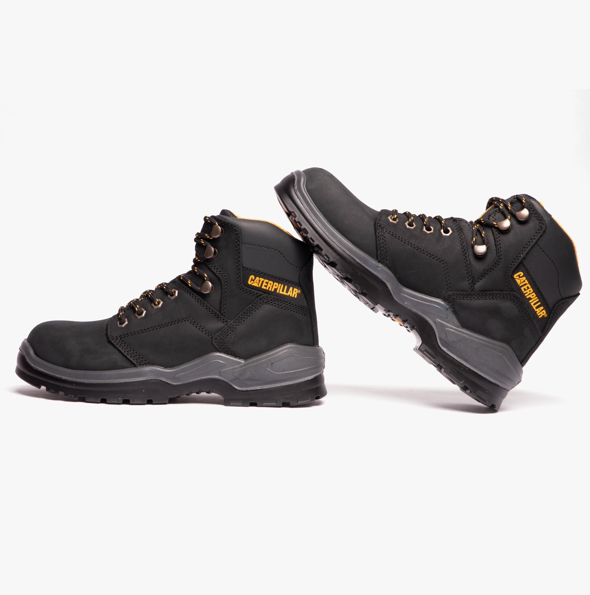 CAT STRIVER Mens Leather Safety Boots Black