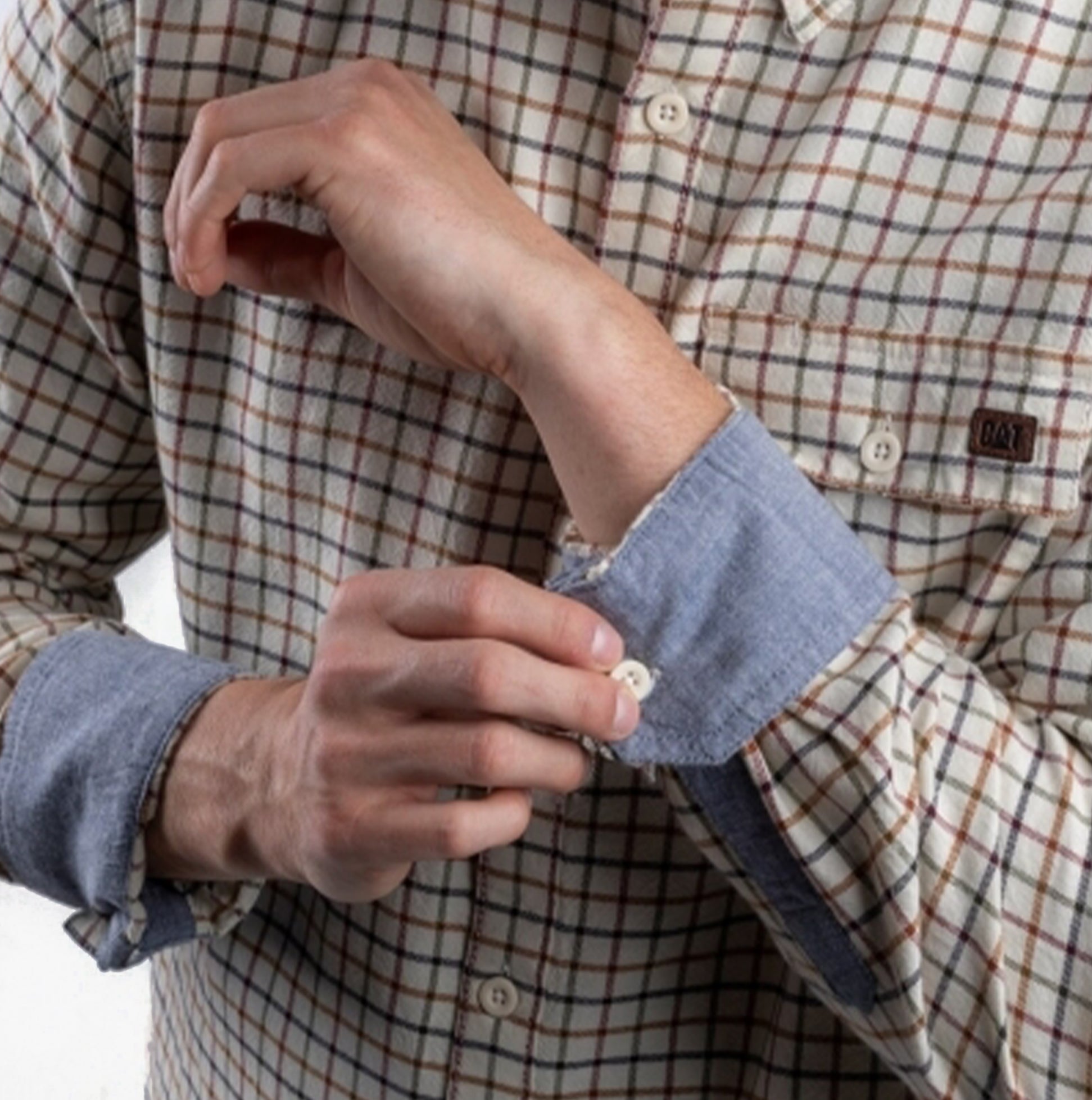 CAT TATTERSALL BUTTON DOWN Mens Cotton Shirt Multicoloured