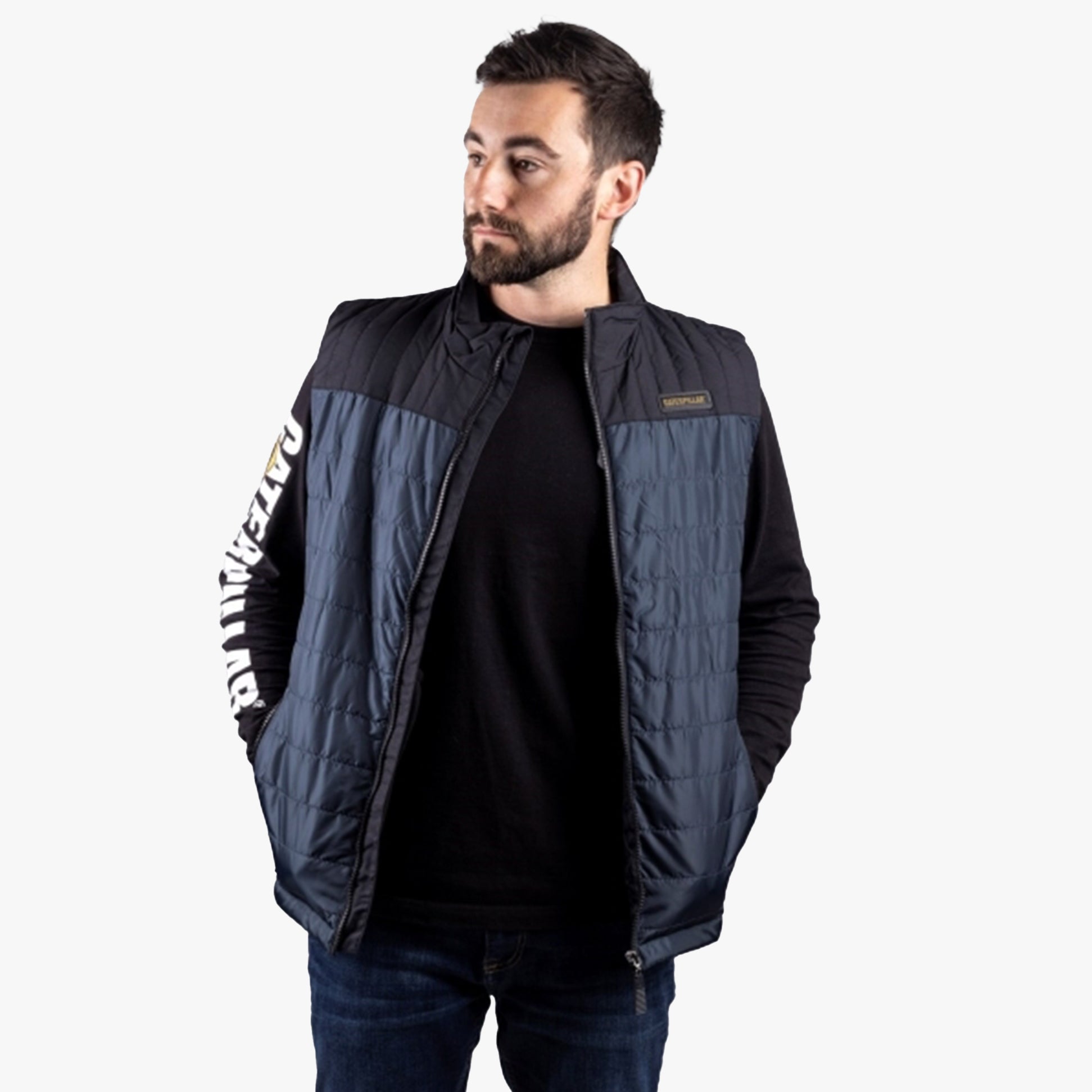 CAT SQUALL Mens Polyester Vest Body Warmer Dark Blue