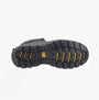 CAT STRIVER XL 6 Mens Hiker Safety Boots Black/Yellow underside view showing rubber sole with traction details.