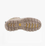 CAT STRIVER XL 6 Mens Hiker Safety Boots Grey/Yellow bottom view showcasing rubber sole with grip patterns.