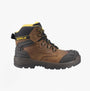 CAT STRIVER XL 6 Mens Safety Boots Beige side view showcasing nubuck upper and lace-up design with rubber sole.