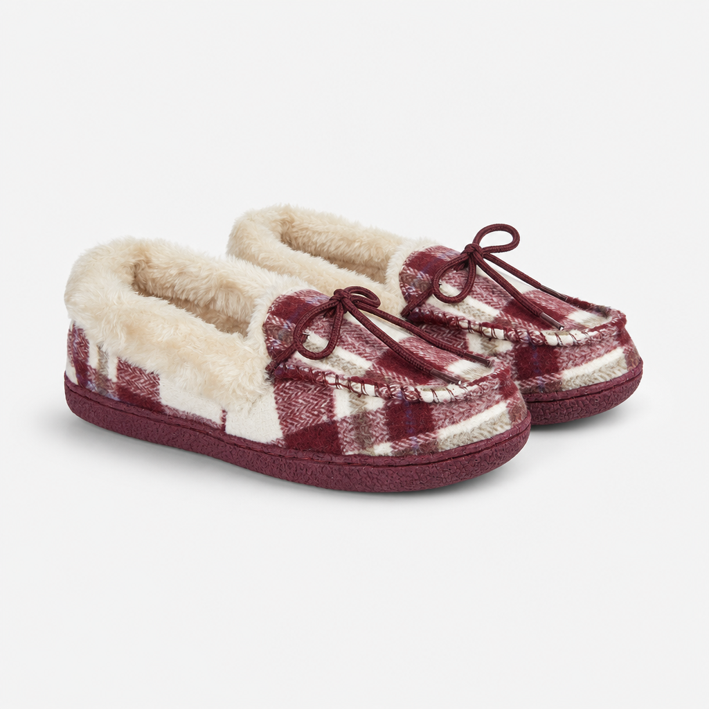 Jo & Joe PEMBROKE Womens Moccasin Slippers Cherry