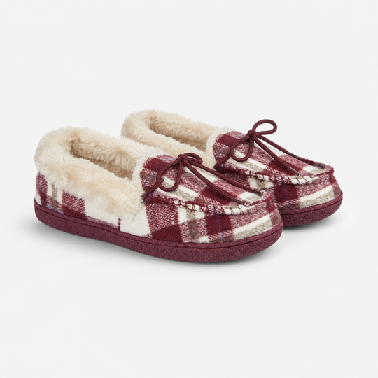 Jo & Joe PEMBROKE Womens Moccasin Slippers Cherry