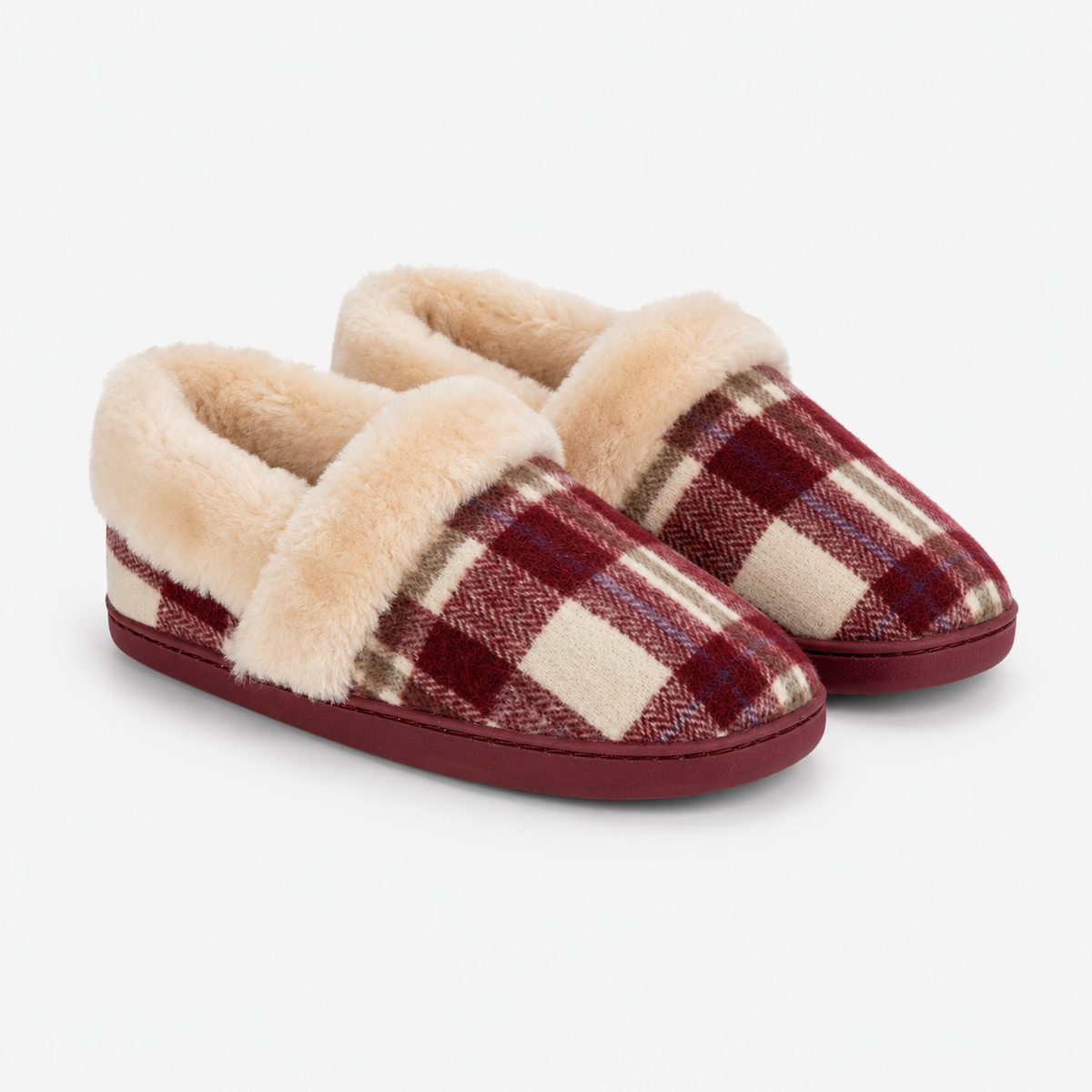 Jo & Joe HERITAGE Womens Moccasin Slippers Cherry