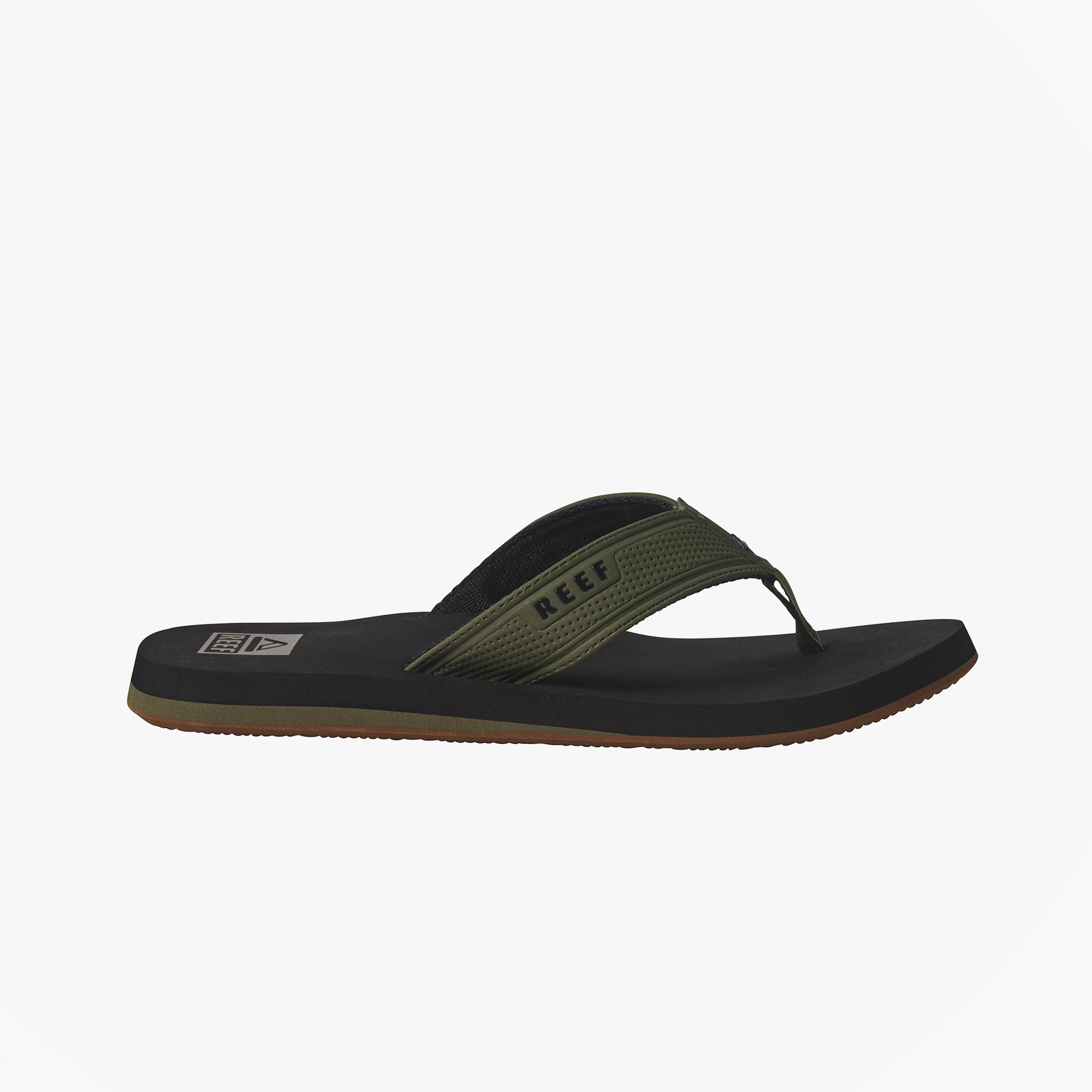 Reef THE LAYBACK Mens Toe-Post Sandals Black/Olive