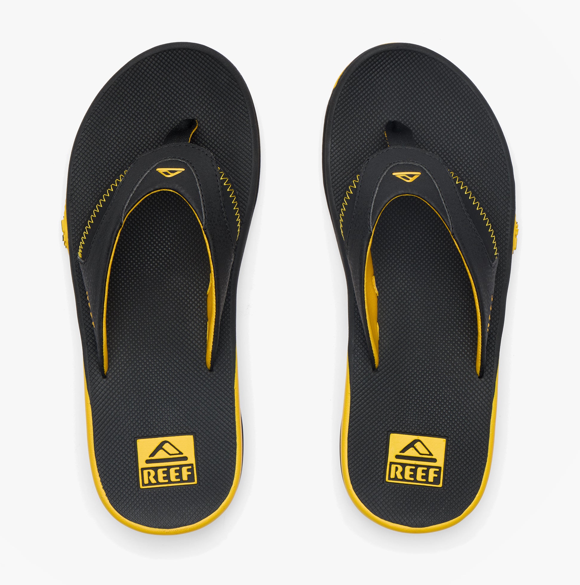 Reef FANNING PREGAME Mens Toe-Post Sandals Black/Yellow
