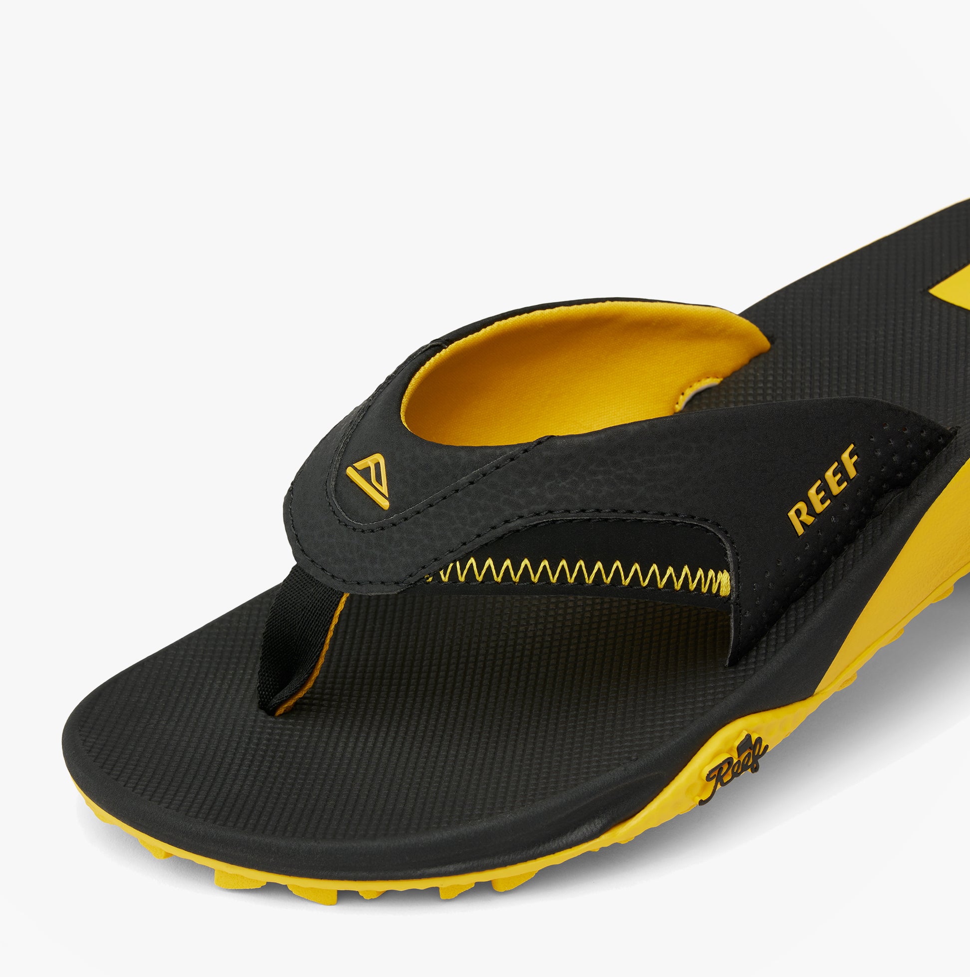 Reef FANNING PREGAME Mens Toe-Post Sandals Black/Yellow