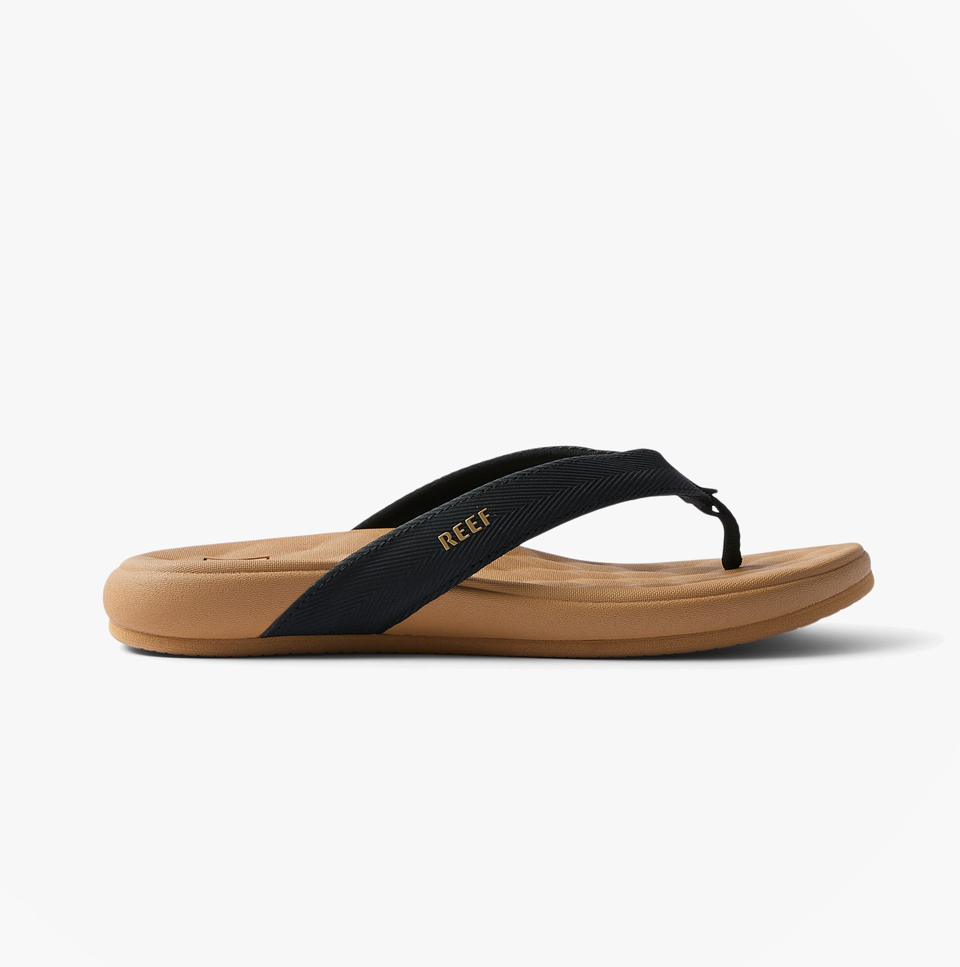 Reef CUSHION MELODY Womens Toe-Post Sandals Black/Tan