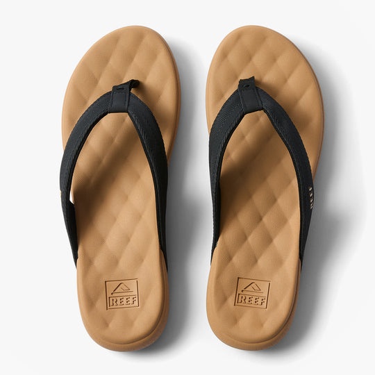 Reef CUSHION MELODY Womens Toe-Post Sandals Black/Tan