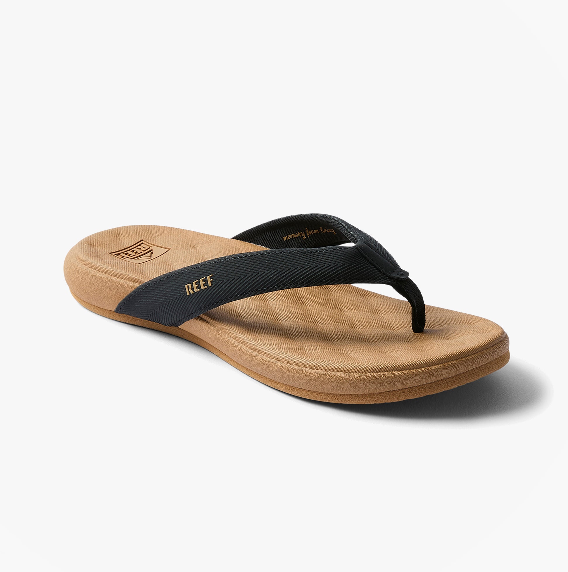 Reef CUSHION MELODY Womens Toe-Post Sandals Black/Tan