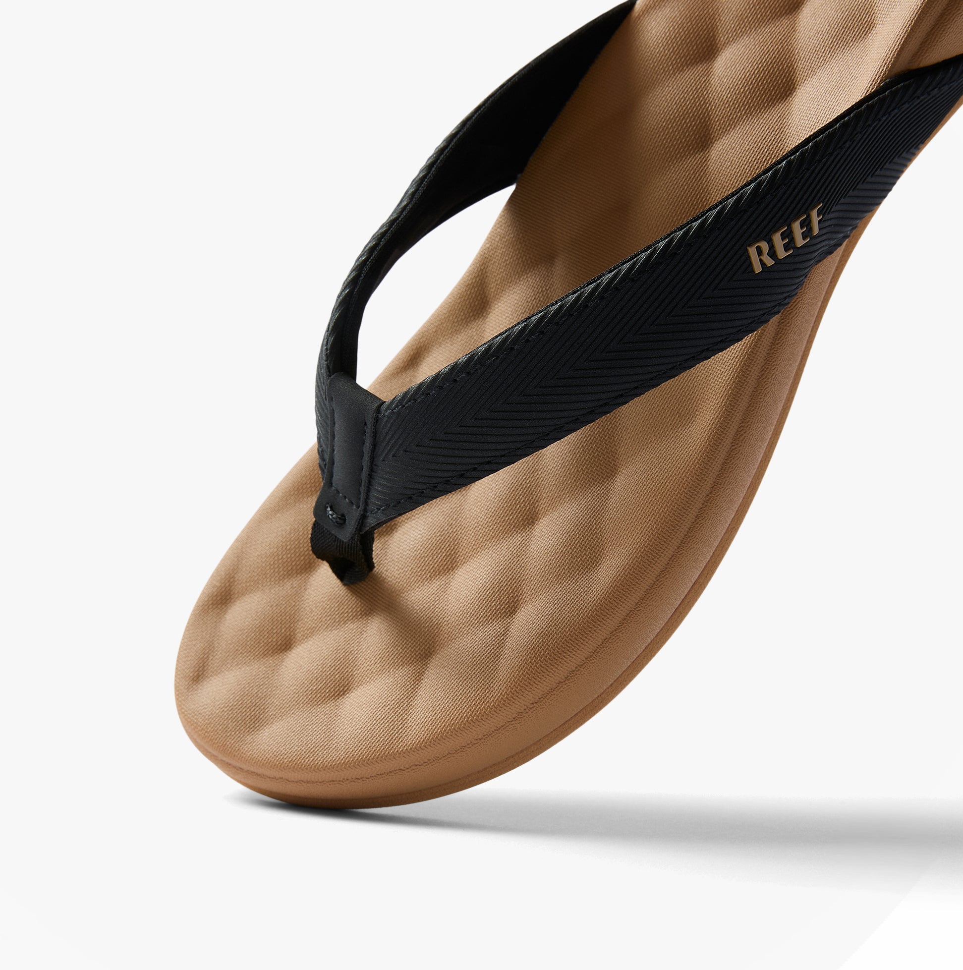 Reef CUSHION MELODY Womens Toe-Post Sandals Black/Tan